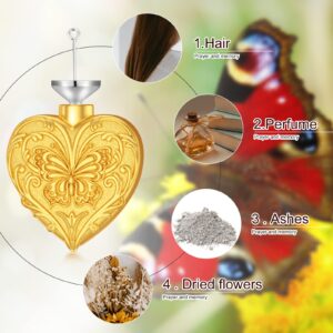 SOULMEET Gold Plated Dream Butterfly Cremation Jewelry for Ashes, Heart Butterfly Urn Necklace That Holds Human Dog Cat Ashes, Carry Memorial Jewelry to Keep Someone Always with You