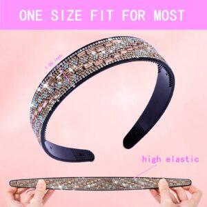 Cutewing 4PCS Fashion Rhinestone Headbands for Women Crystal Bling Headband Teeth Comb Hairbands Non Slip Hair Hoop Hair Accessories for Girls Ladies