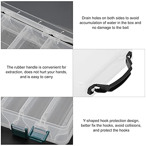 Fishing Tackle Box, Double Layer Portable Portable Fishing Accessory Storage Box Fishing Case Tools