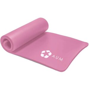 vandue aum high-density hd foam tech yoga exercise mat - 72" x 24" x 0.4" (pink)