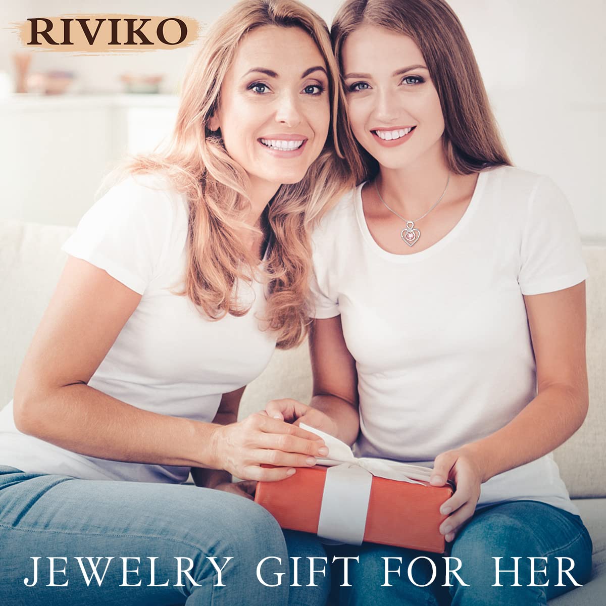 RIVIKO Infinity Heart Symbol Necklace for Women 925 Sterling Silver Dainty Forever Love Heart Pendant Valentine’s Day Mother’s Day Anniversary Birthday Jewelry Gifts for Women Mom Wife Sister Her Friends