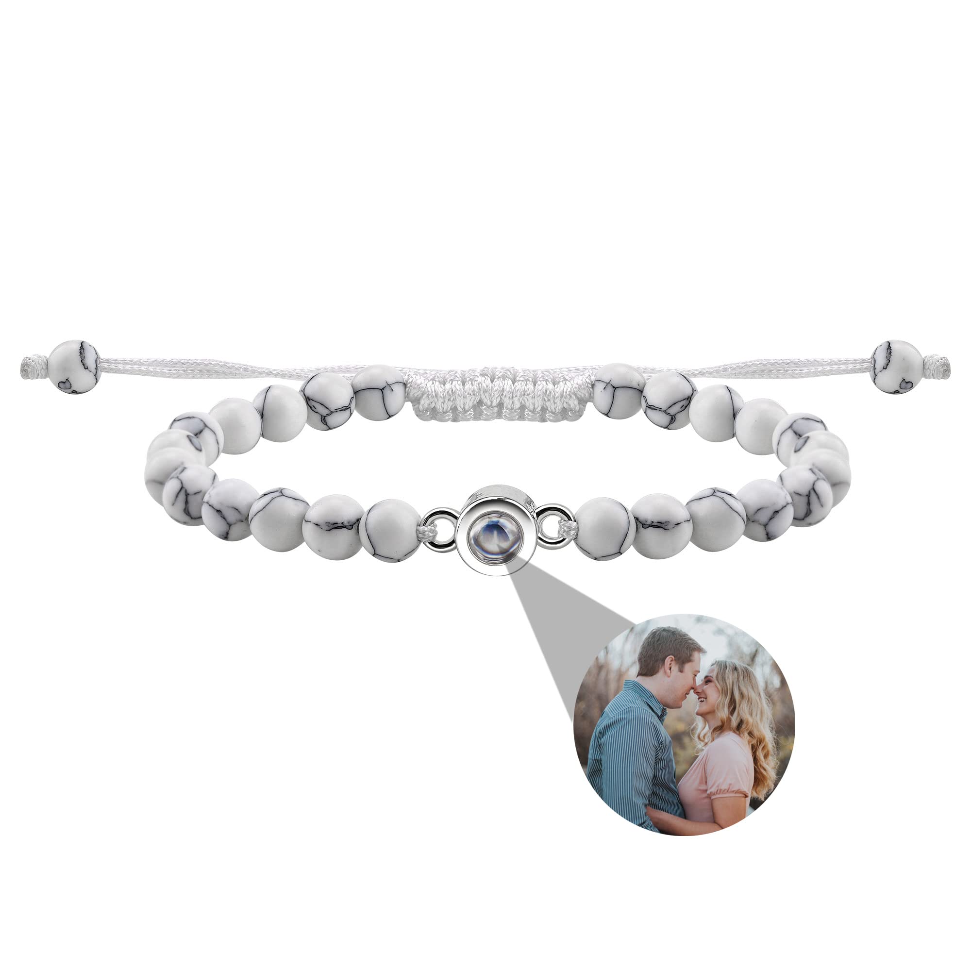 laveecat Custom Bracelet with Picture inside, Customized Projection Bracelets with Photos, Picture Bracelet Personalized Photo, Birthday Anniversary Memorial Gifts for Women/Men