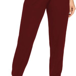 FULLSOFT Sweatpants for Women-Womens Joggers with Pockets Lounge Pants for Yoga Workout Running (Wine-2,Medium)