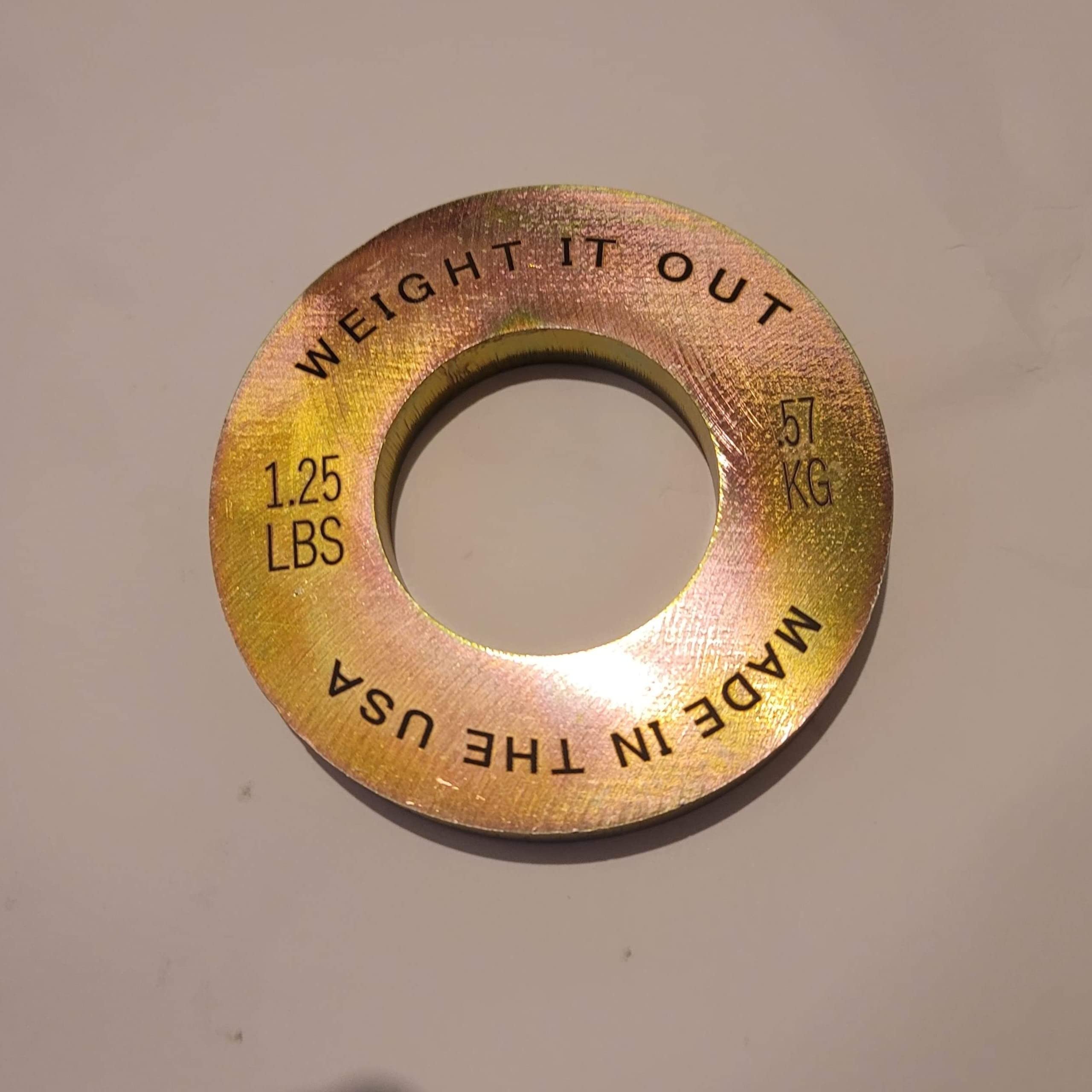 Weight It Out Solid Steel 1.25lb Gold Coated Weight Plate Pair (1)