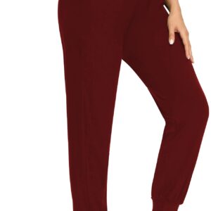 FULLSOFT Sweatpants for Women-Womens Joggers with Pockets Lounge Pants for Yoga Workout Running (Wine-2,Medium)