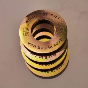 Weight It Out Solid Steel 1.25lb Gold Coated Weight Plate Pair (1)