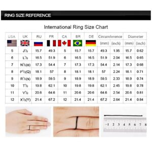 2PCS Women Engagement Rings Set Square Cut Princess CZ Simulated Diamond Ring Set Wedding Bands Elegant Jewelry (Silver, 8)