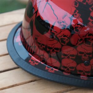 Colorful Baseball German Novelty Cap, Skull Graveyard Novelty Skull Headgear (as1, Alpha, x_l, Burgundy red) (Burgundy Red with Hat, Large)