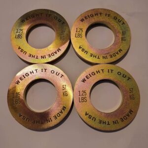 Weight It Out Solid Steel 1.25lb Gold Coated Weight Plate Pair (1)