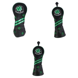 besstuup 3 pack pu golf wood head covers 460cc fairway driver club headcover protector