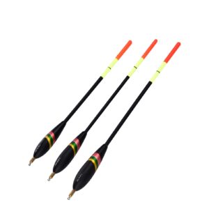 Akozon Float Fishing, Fishing Bobber Floats Set, 3Pcs 1.5 6g 5g 4g Durable Wooden Balsa waggler Posen Loaded Bobbers Tackle Accessory