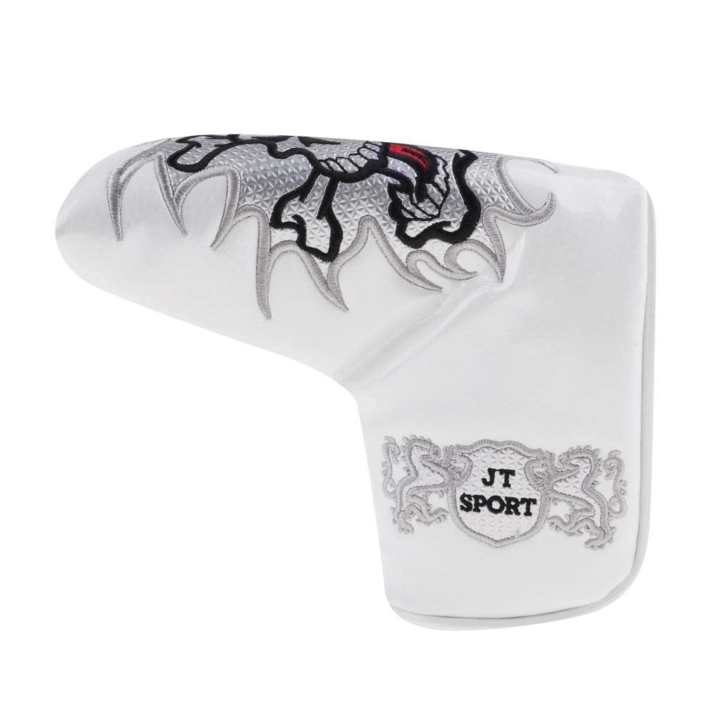 pistro Skull Waterproof Golf Putter Head Cover Universal Headcover - White