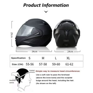 Bluetooth Modular Motorcycle Helmet, Front Flip up Motorbike Helmets with Dual Visors, DOT Approved Full Face Helmet Integrated Crash Racing Helmet for Men and Women Motocross Scooter Adult -I-L