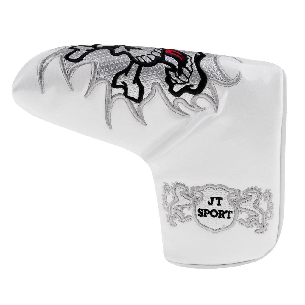 pistro Skull Waterproof Golf Putter Head Cover Universal Headcover - White