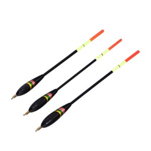 Akozon Float Fishing, Fishing Bobber Floats Set, 3Pcs 1.5 6g 5g 4g Durable Wooden Balsa waggler Posen Loaded Bobbers Tackle Accessory