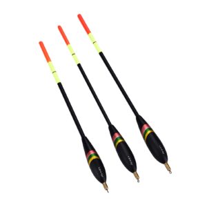 Akozon Float Fishing, Fishing Bobber Floats Set, 3Pcs 1.5 6g 5g 4g Durable Wooden Balsa waggler Posen Loaded Bobbers Tackle Accessory