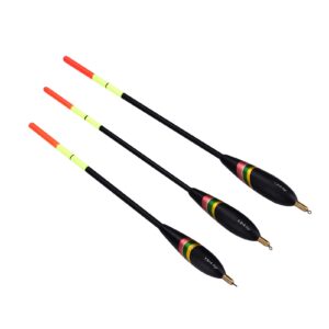 Akozon Float Fishing, Fishing Bobber Floats Set, 3Pcs 1.5 6g 5g 4g Durable Wooden Balsa waggler Posen Loaded Bobbers Tackle Accessory