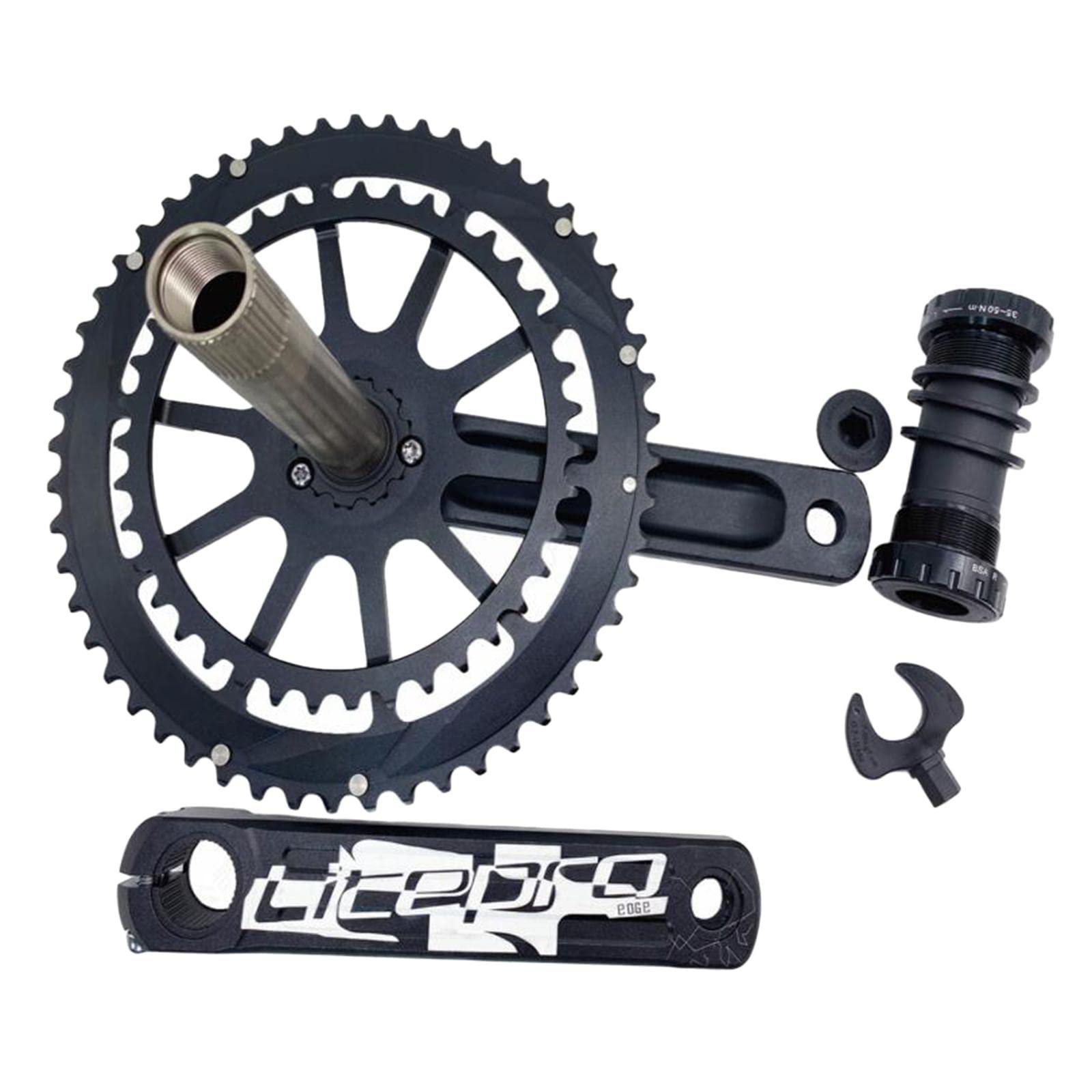 BESSTUUP Lightweight Bicycle Crankset, Bike Chainset 170mm Crank Arm 130BCD Chainring Chainwheel for Mountian Road Bicycle Component Part