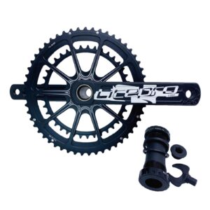 BESSTUUP Lightweight Bicycle Crankset, Bike Chainset 170mm Crank Arm 130BCD Chainring Chainwheel for Mountian Road Bicycle Component Part