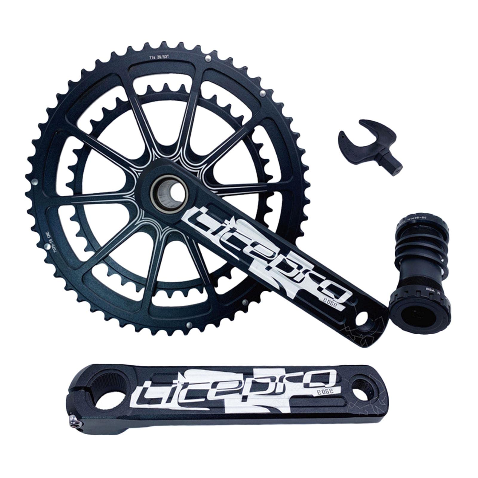 BESSTUUP Lightweight Bicycle Crankset, Bike Chainset 170mm Crank Arm 130BCD Chainring Chainwheel for Mountian Road Bicycle Component Part