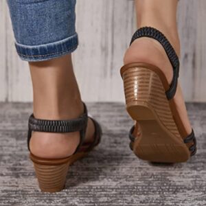 ZHOUXINGB Summer Sandals for Women Sexy, Shoes for Women Dressy Low Heel Lace Up Sandals Office Sneakers Heels Shoes Lightweight Boots Swimming Low Wedge Sandals for Women