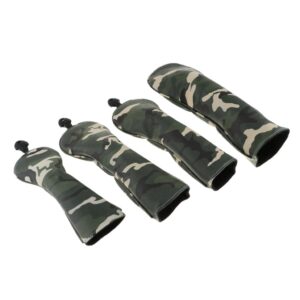 pistro 4pcs / set golf club headcover 460cc driver wood 1,3,5, ut head cover & no. label - camo green