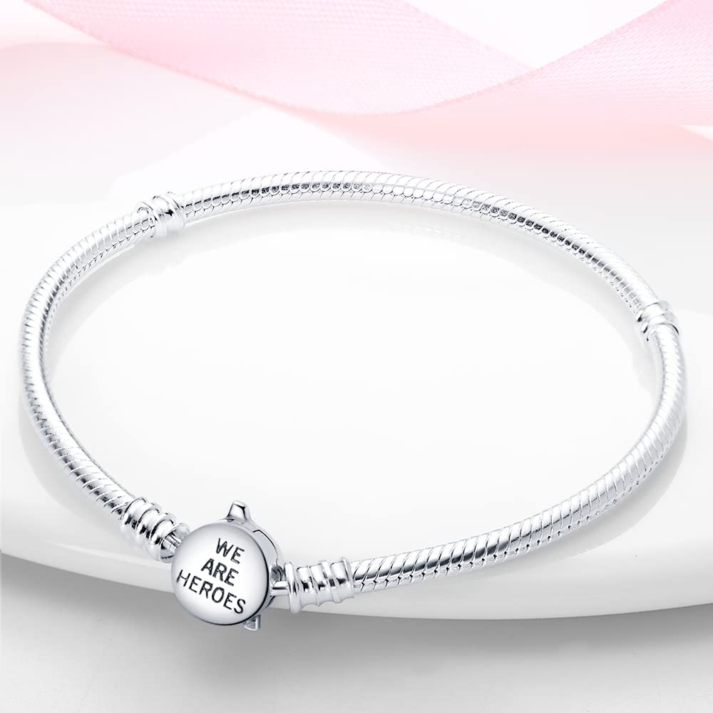 LIGHTDOG Charm Bracelet for Pandora Charms 925 Sterling Silver Snake Chain Bracelet Fit Any Charm Gift for Women