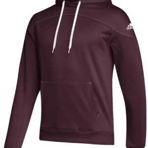 adidas Men's Stadium Fleece Embroidered Logo Pullover Hoodie – Team Maroon (M)