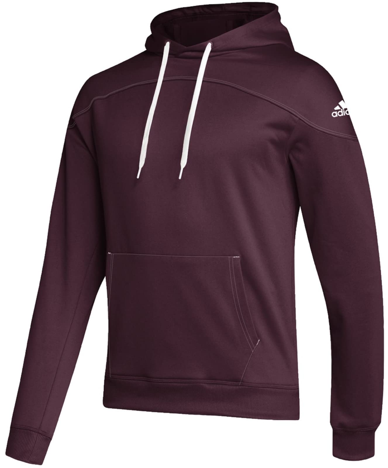 adidas Men's Stadium Fleece Embroidered Logo Pullover Hoodie – Team Maroon (M)