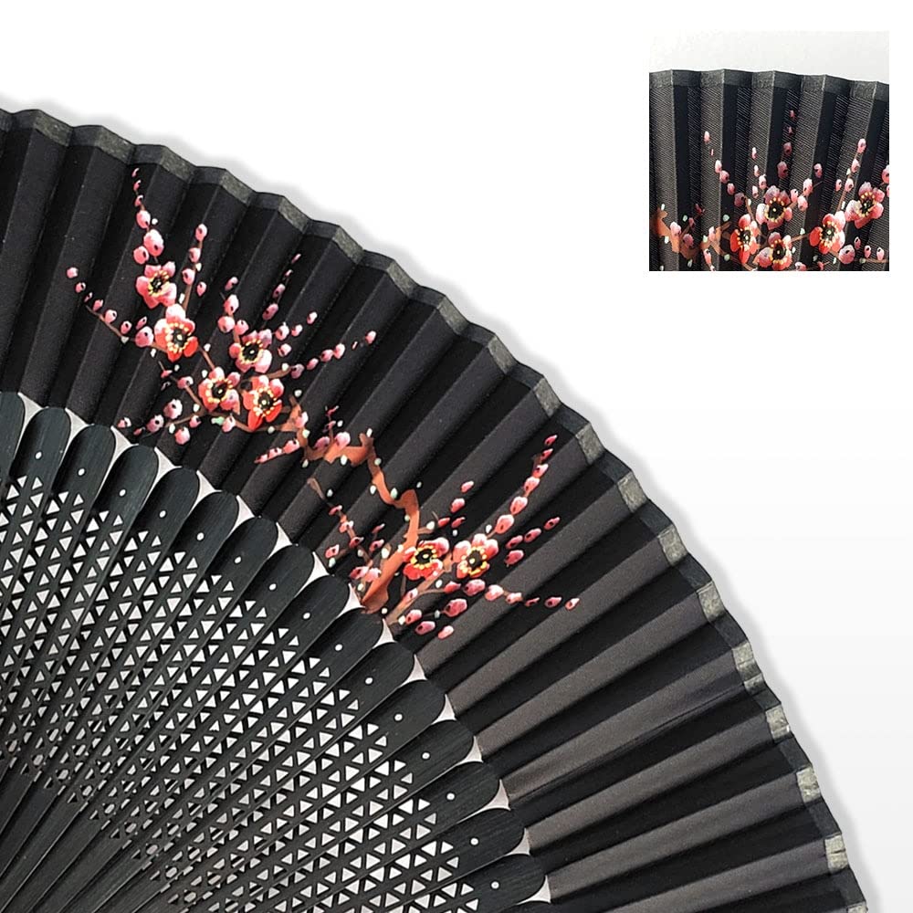 AAPIE Folding Fan Chinese Style Hand Fan Red Black Vintage Hand Fan Folding Fans Dance Wedding Party Favor Chinese Dance Party Folding Bamboo Fans for Women