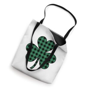 St Patricks Day Shirt Irish Women Men Plaid Graphic Shamrock Tote Bag