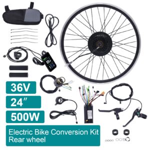 Bazargame Ebike Conversion Kit,Electric Bicycle Motor Kit 36V 500W Rear Wheel E-Bike Conversion Kit E-Bike Cycling Hub Conversion Dual Mode Controller.