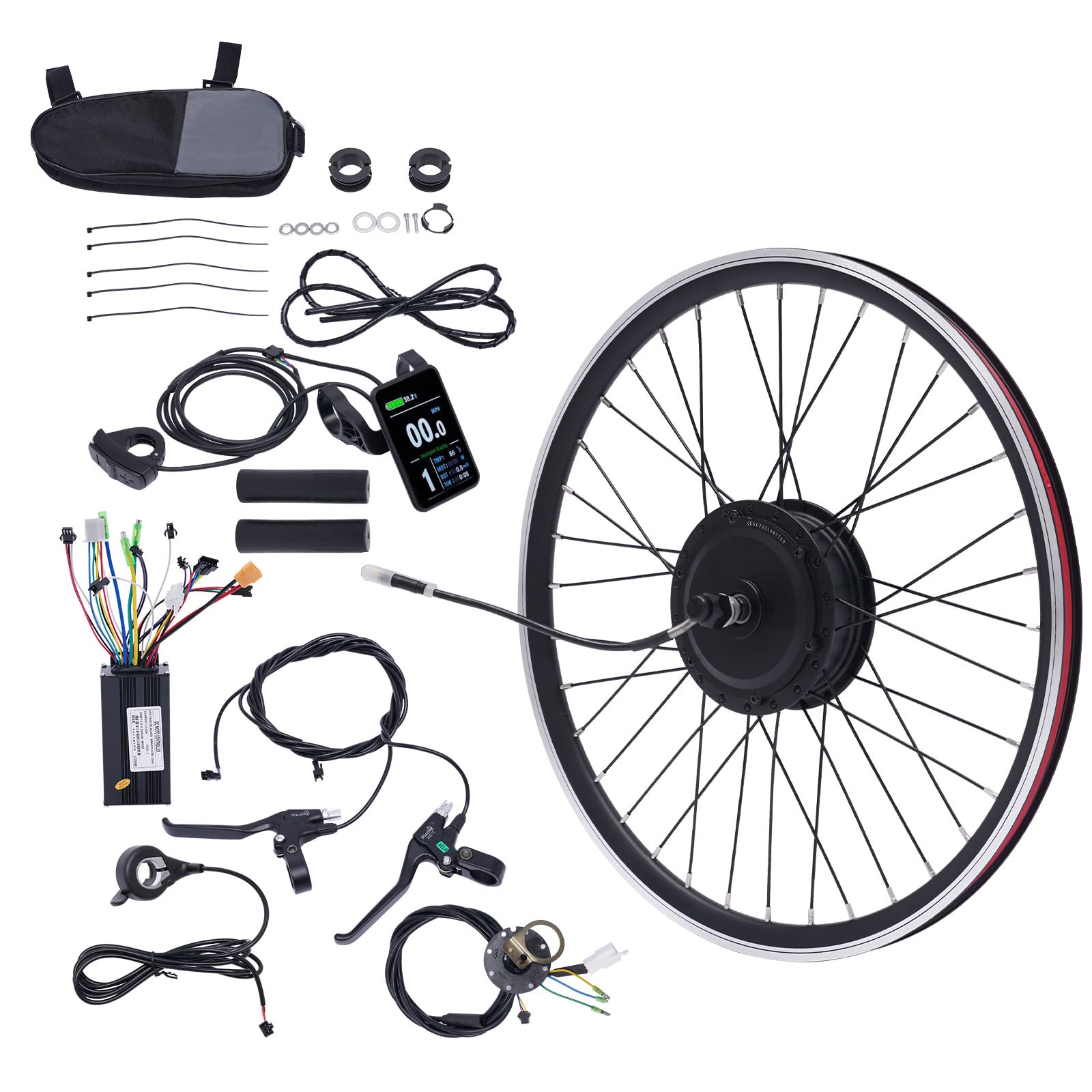 Bazargame Ebike Conversion Kit,Front Wheel 500W 36V Motor Electric Bike Conversion Kit for Kinds of Bicycles 27.5" Front Wheel Ebike，E-Bike kit for Commuter Bikes