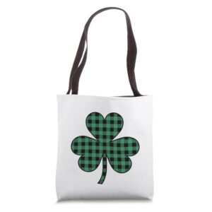 st patricks day shirt irish women men plaid graphic shamrock tote bag