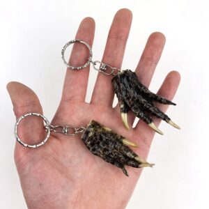 Heyiwell 2PC Alligator Claw Paw Real Gator Key Ring,Gator Foot Keychain