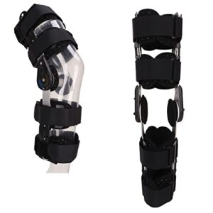 Knee Support Brace, Length Adjust Promote Recovery Sponge Lining Comfortable Hinged Knee Brace Extended Locking for Sports