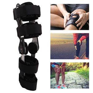 Knee Support Brace, Length Adjust Promote Recovery Sponge Lining Comfortable Hinged Knee Brace Extended Locking for Sports