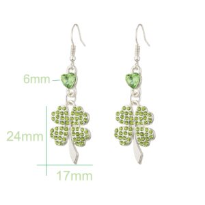 St Patrick's Day Earrings for Wome, Four Leaf Clover Dangle Earrings, Shamrock Earrings, St Patrick's Day Accessories, Lucky Irish Jewelry