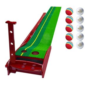 cghhome 3m golf putting practice machine, indoor simulated turf golf training blanket with 10 golf balls, professional golf practice equipment (color : 1, size : 32 * 310cm)