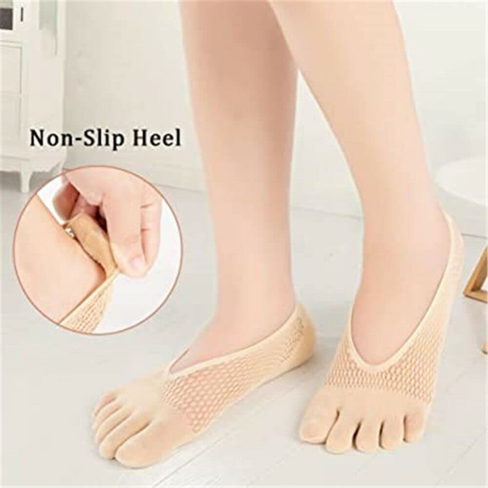 5 Pairs Sock Align Toe Socks for Bunion,Orthopedic Compression Socks,Projoint Antibunions Health Sock,Women Toe Socks No Show Low Cut Five Finger Socks (5Pairs-E)