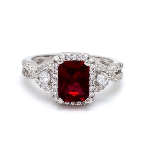 KRITTIKA JEWELLERS womens 925 sterling silver ring (Red, 8.5)