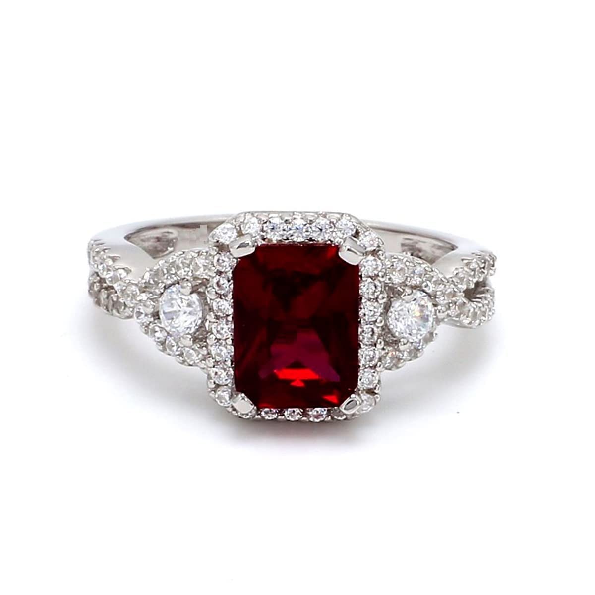 KRITTIKA JEWELLERS womens 925 sterling silver ring (Red, 8.5)