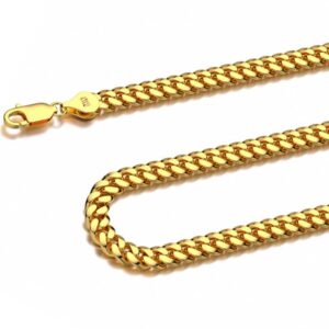 Waitsoul 925 Sterling Silver Cuban Chain Lobster Clasp 8mm 18K Gold Over Cuban Link Curb Chain Necklace for Women Men Diamond Cut 20 Inches