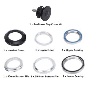 Pilipane Bikes Headset, Road Bikes Double Bearings Headset, Mountain Bikes Headsets Bikes Bearing Headset, 28 6x44‑44x39 8mm Straight Tapered Tube Headset