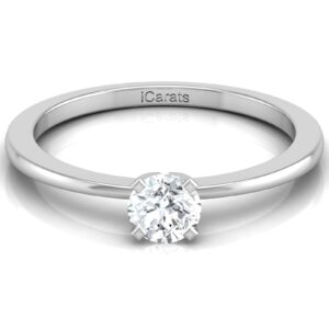 iCarats 14K Gold Diamond Solitaire Ring Wedding Engagement Ring Band For Women Jewelry - White Gold - 0.30 Ct - Size 7