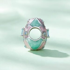 Easter Egg Charm 925 Sterling Silver Charm Fits For Pandora Bracelet Necklace, BSC781