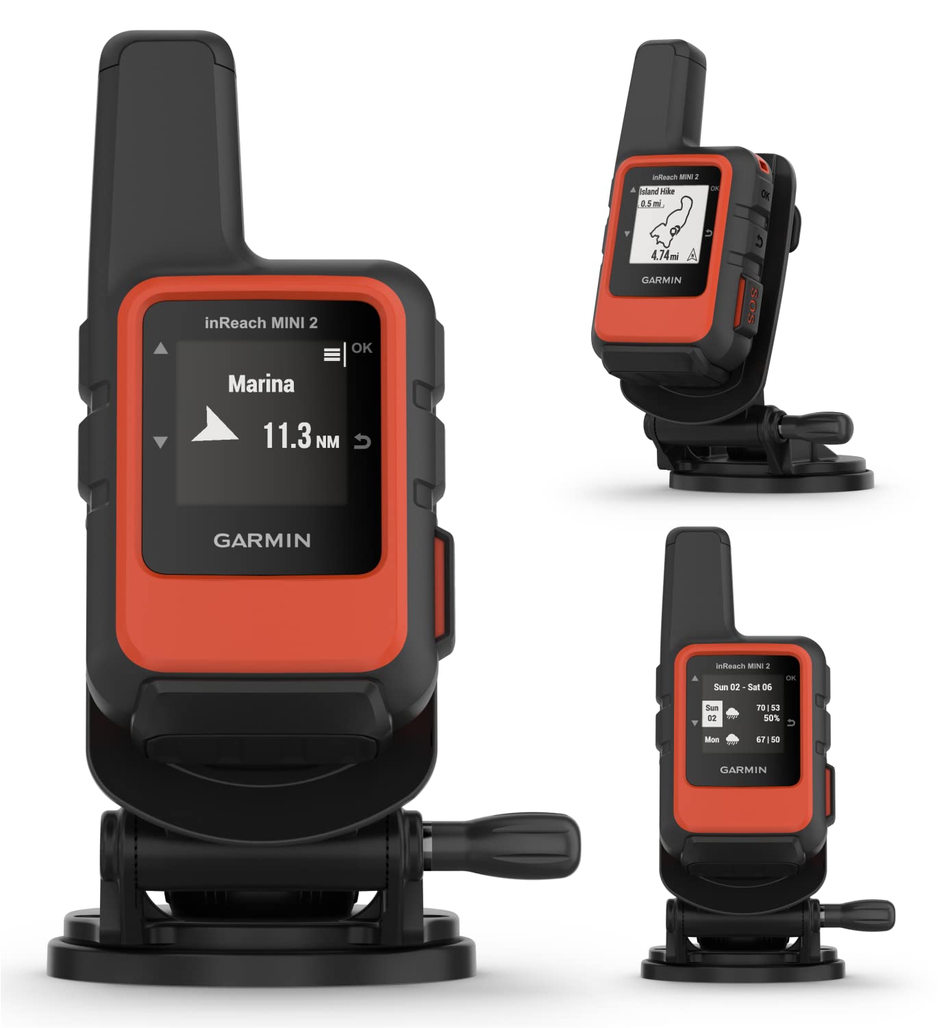 Wearable4U - Garmin inReach Mini 2 Marine Bundle, Compact Satellite Communicator, Portable Boating Handheld with Power Bundle