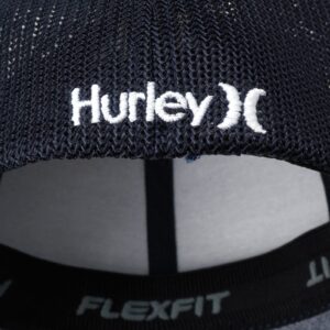 Hurley Men's Caps - Mini Icon Mesh Panel Baseball Cap - Fitted Hats for Men, Size Large-X-Large, Obsidian