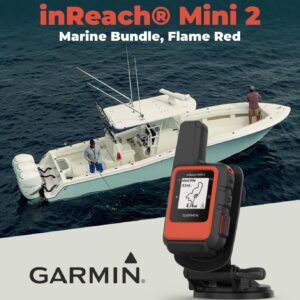 Wearable4U - Garmin inReach Mini 2 Marine Bundle, Compact Satellite Communicator, Portable Boating Handheld with Power Bundle