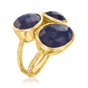 Ross-Simons 11.70 ct. t.w. Sapphire Ring in 18kt Gold Over Sterling. Size 8